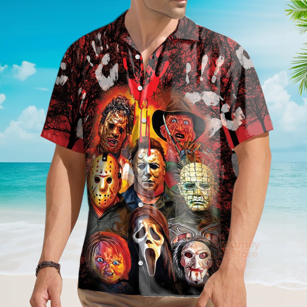 Halloween Horror Movie Hawaiian Shirt, Scary Hawaiian Shirt