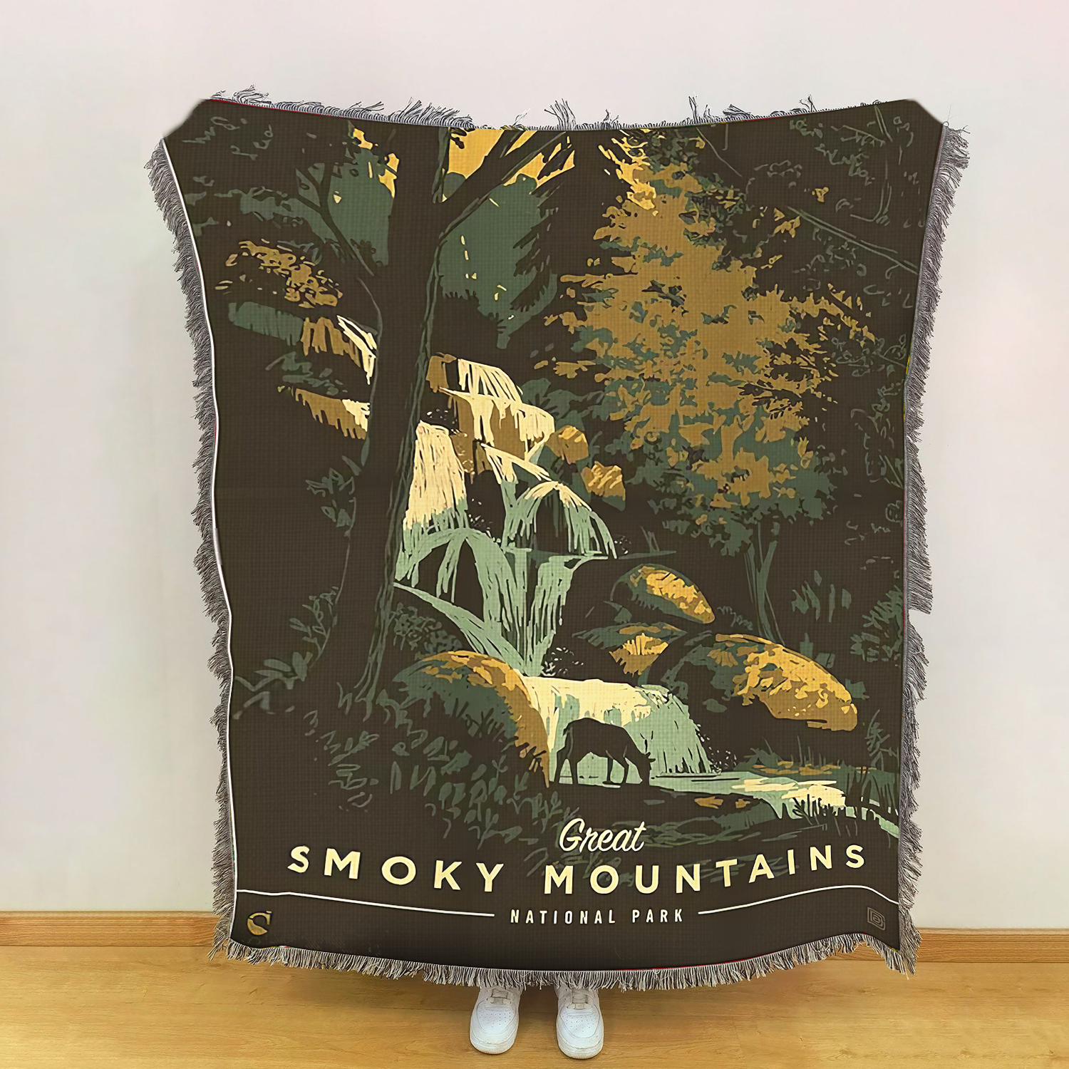 Great Smoky Mountains National Park Woven Blanket, Gifts For National Park Lovers, Outdoor Blanket