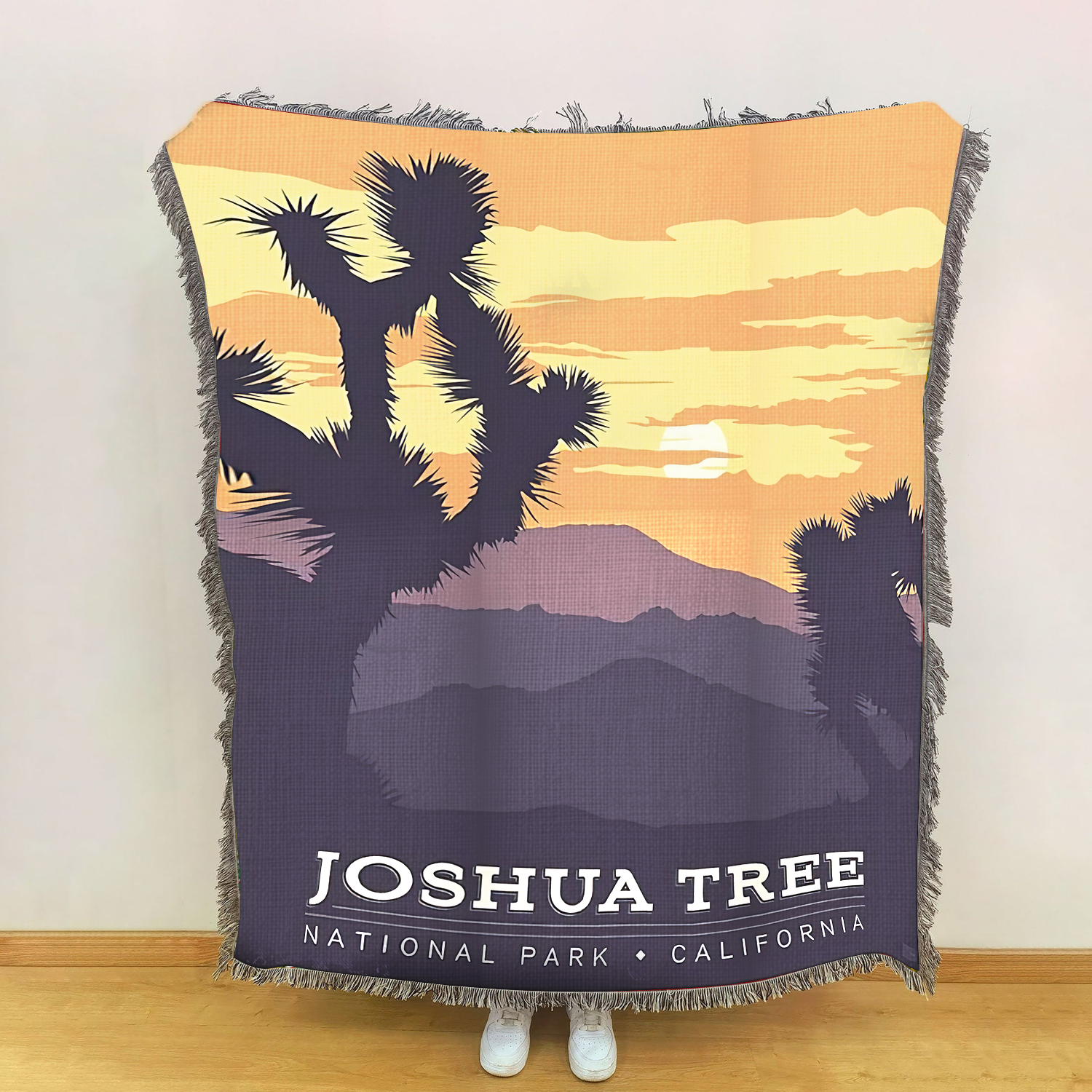 Joshua Tree National Park Woven Blanket, Gifts For National Park Lovers, Outdoor Blanket