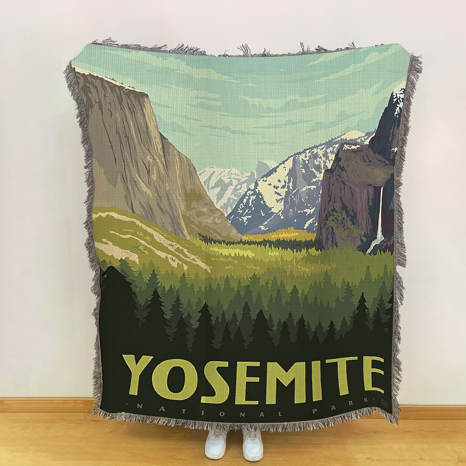 Yosemite National Park Woven Blanket, Gifts For National Park Lovers, Outdoor Blanket