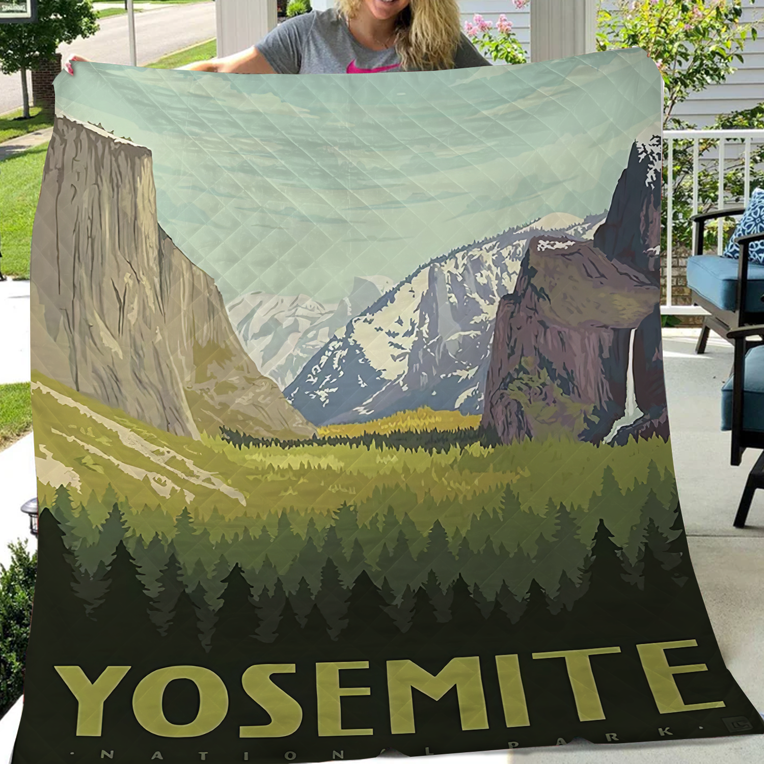 Yosemite National Park Quilt Blanket, Gifts For National Park Lovers, Outdoor Blanket