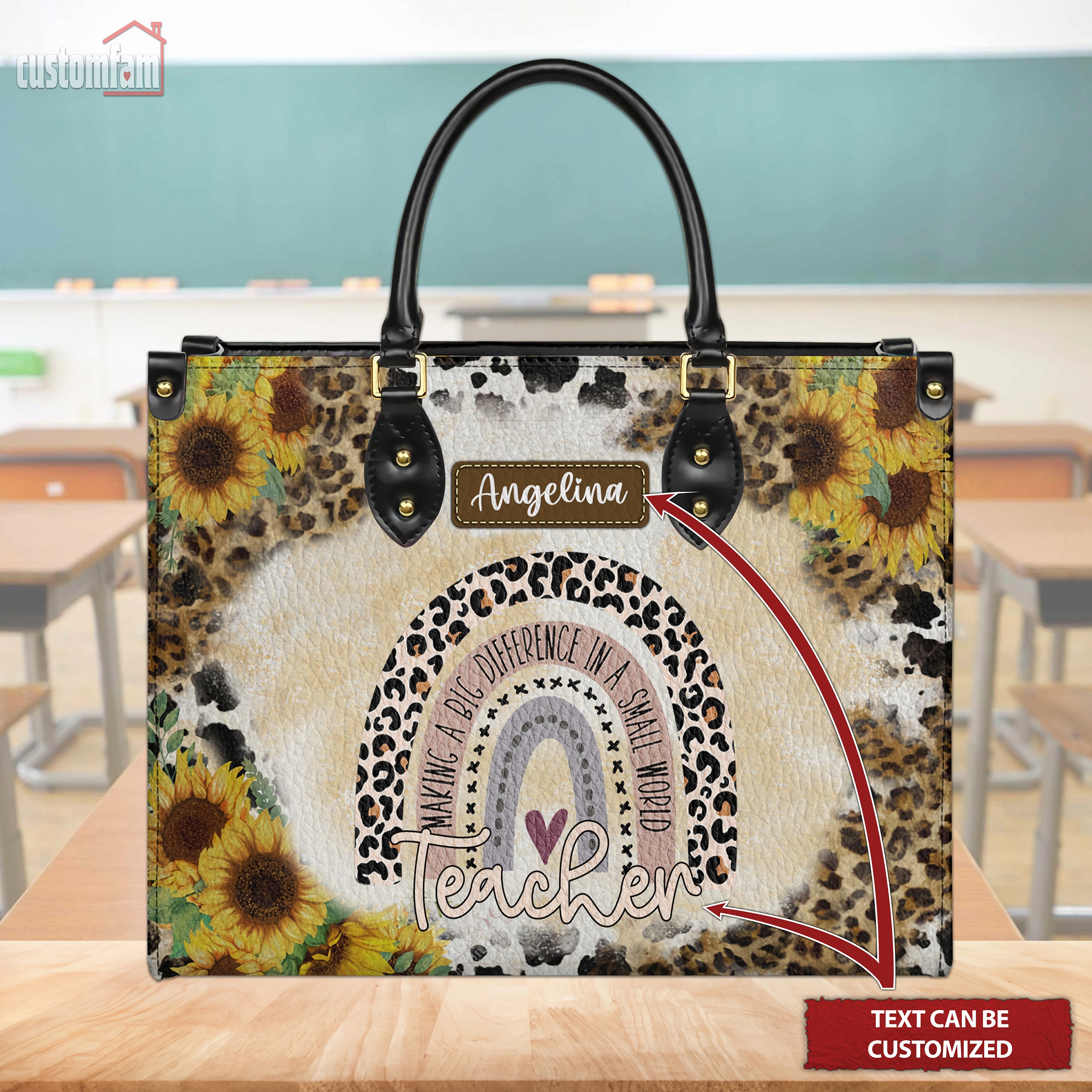 Making A Big Difference In A Small Word Personalized Teacher Purse, Teacher Appreciation Gifts