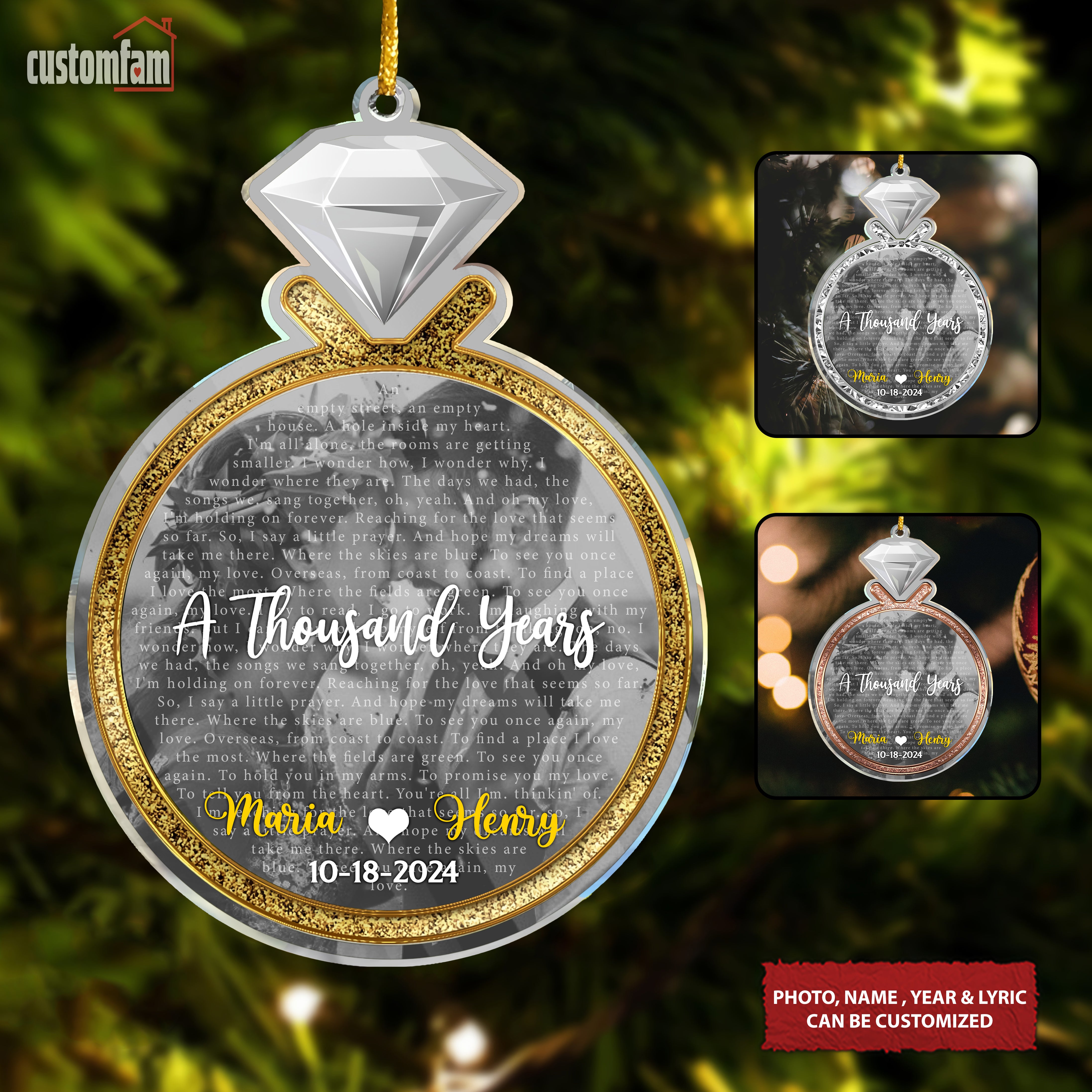 A Thousand Years Custom Photo Married Ornament, Wedding Gift