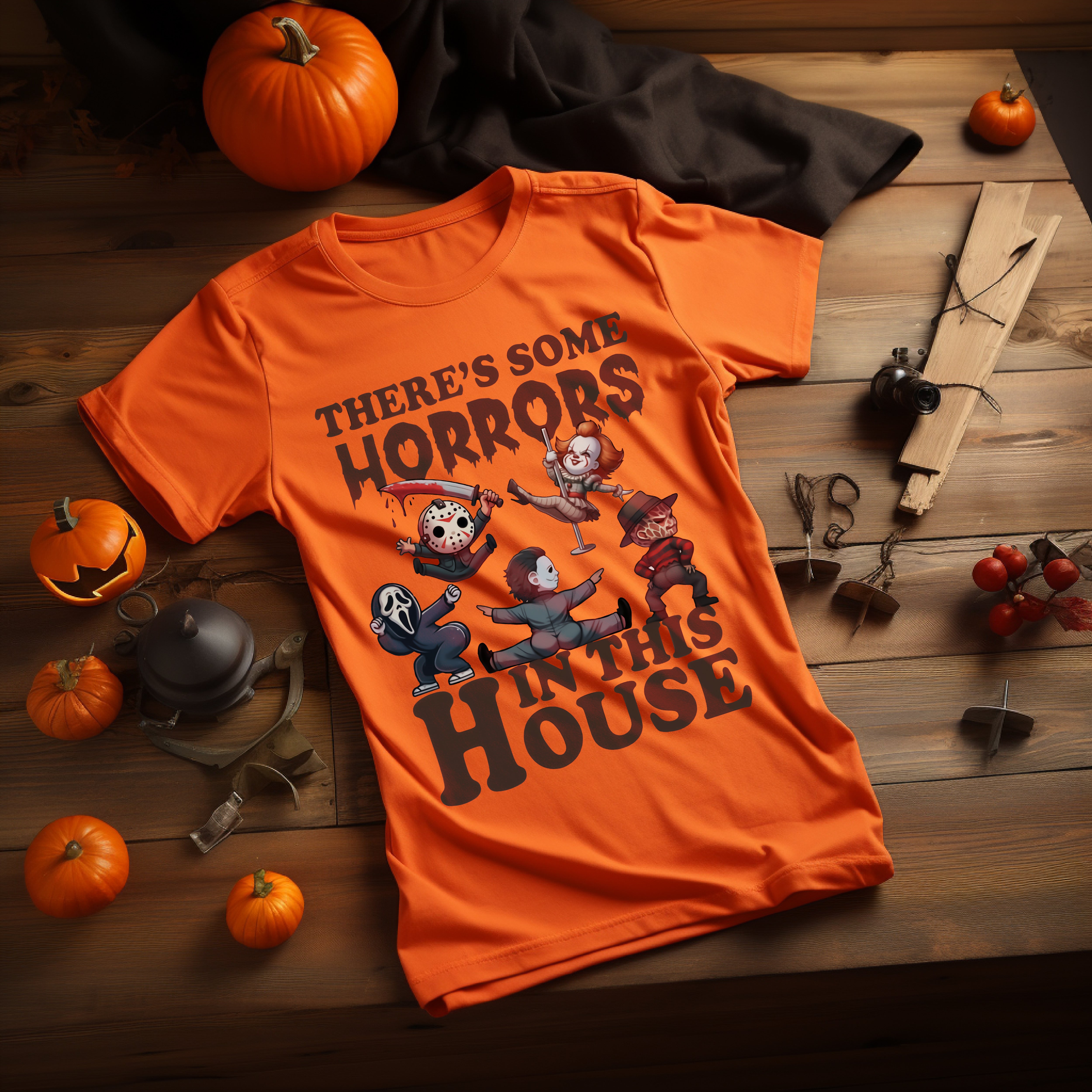 There's Some Horrors In This House Funny Unisex T-Shirt, Spooky Season Halloween Shirt, Halloween Gift