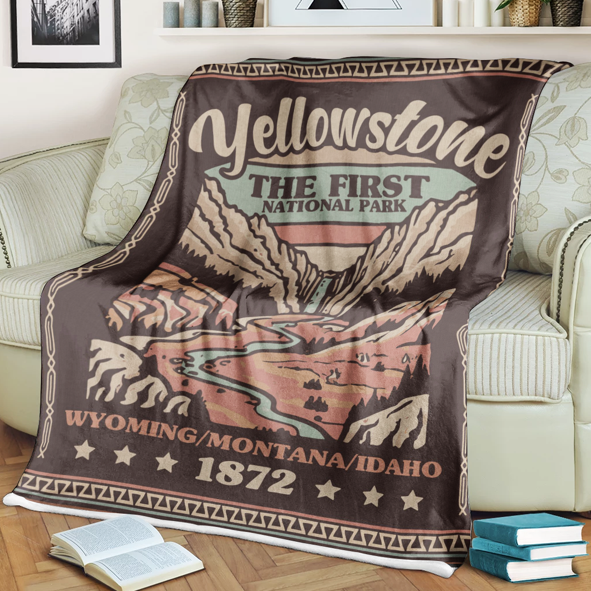 Yellowstone National Park Fleece Blanket, Gift For Travelers, Outdoor Gift