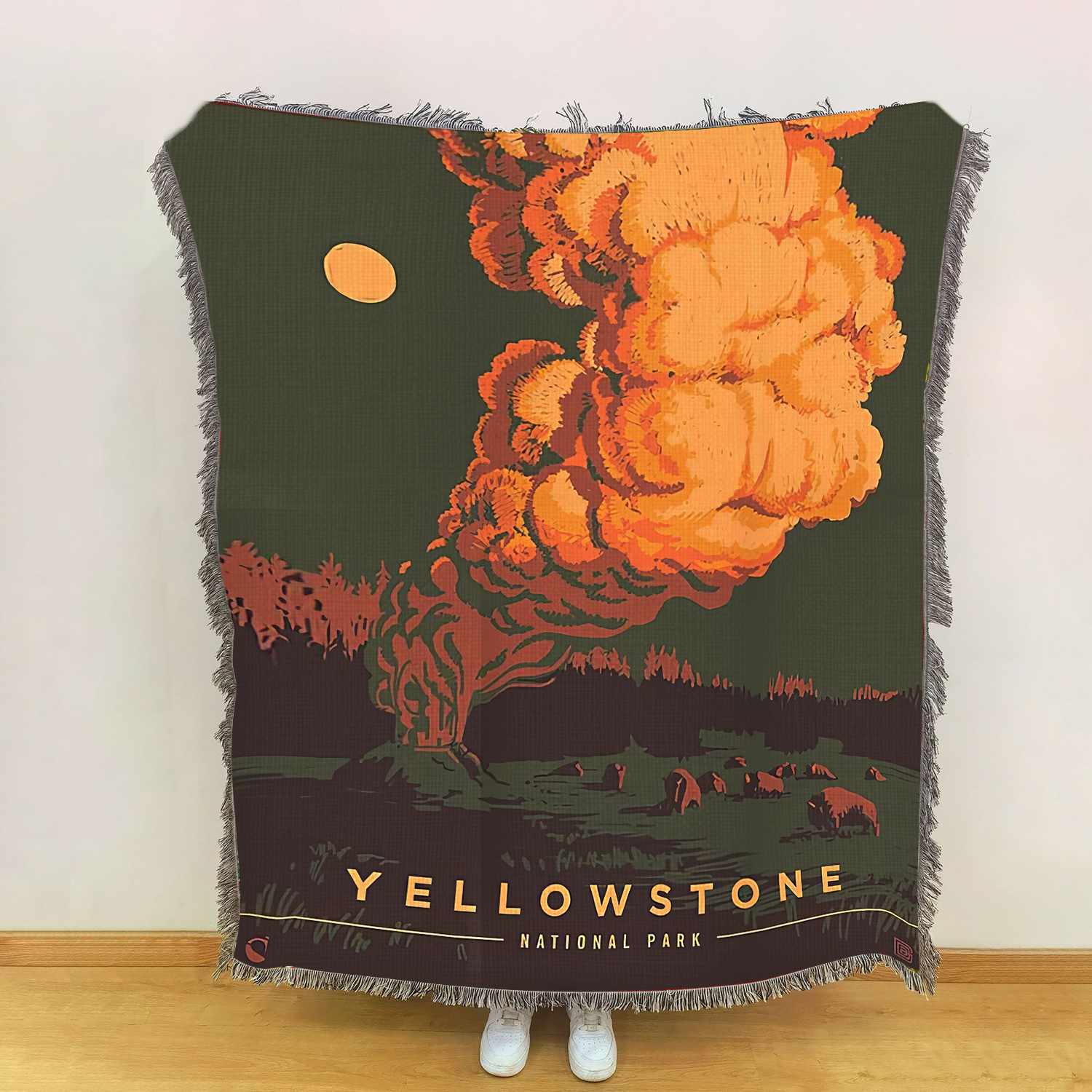 Yellow Stone National Park Woven Blanket, Gifts For National Park Lovers, Bedroom Decor