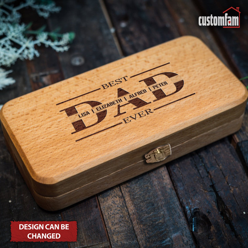 Best Dad Ever Personalized Mini Wooden Hammer Gift Box, Father's Day Gifts