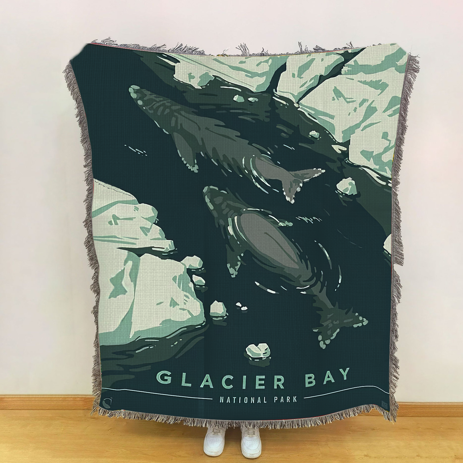 Glacier Bay National Park  Woven Blanket, Gifts For National Park Lovers, Outdoor Blanket