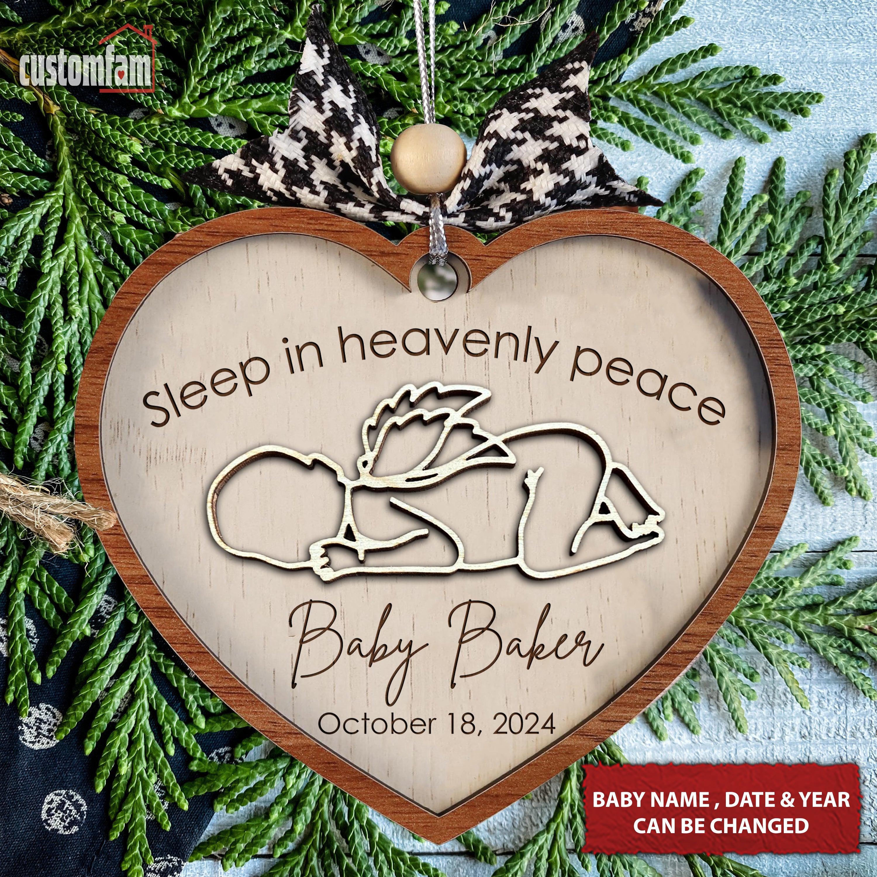 Sleep In Heavenly Peace Memorial Ornament, Miscarriage Keepsake, Infant Loss