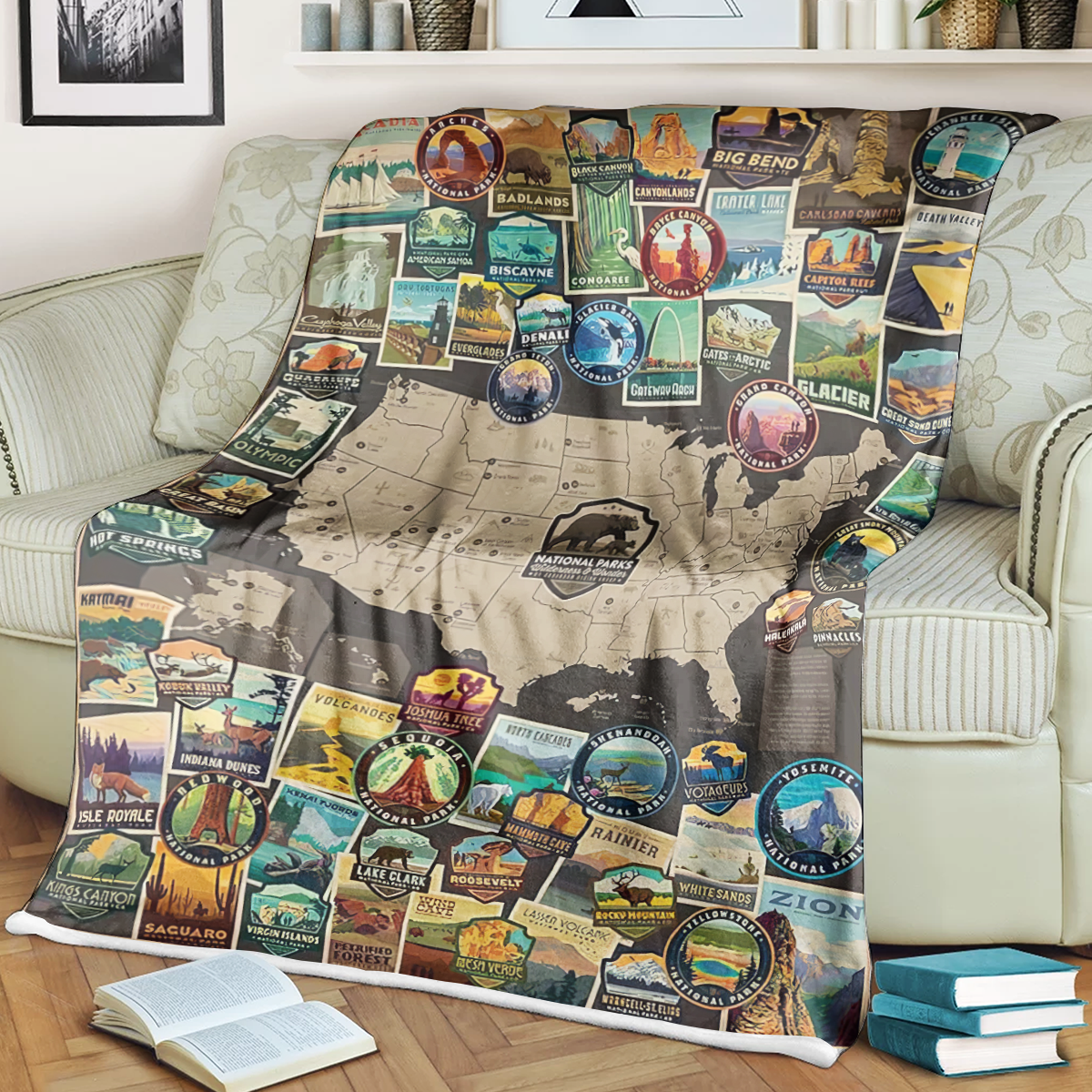 National Fleece Blanket, Gifts For National Park Lovers, Outdoor Blanket