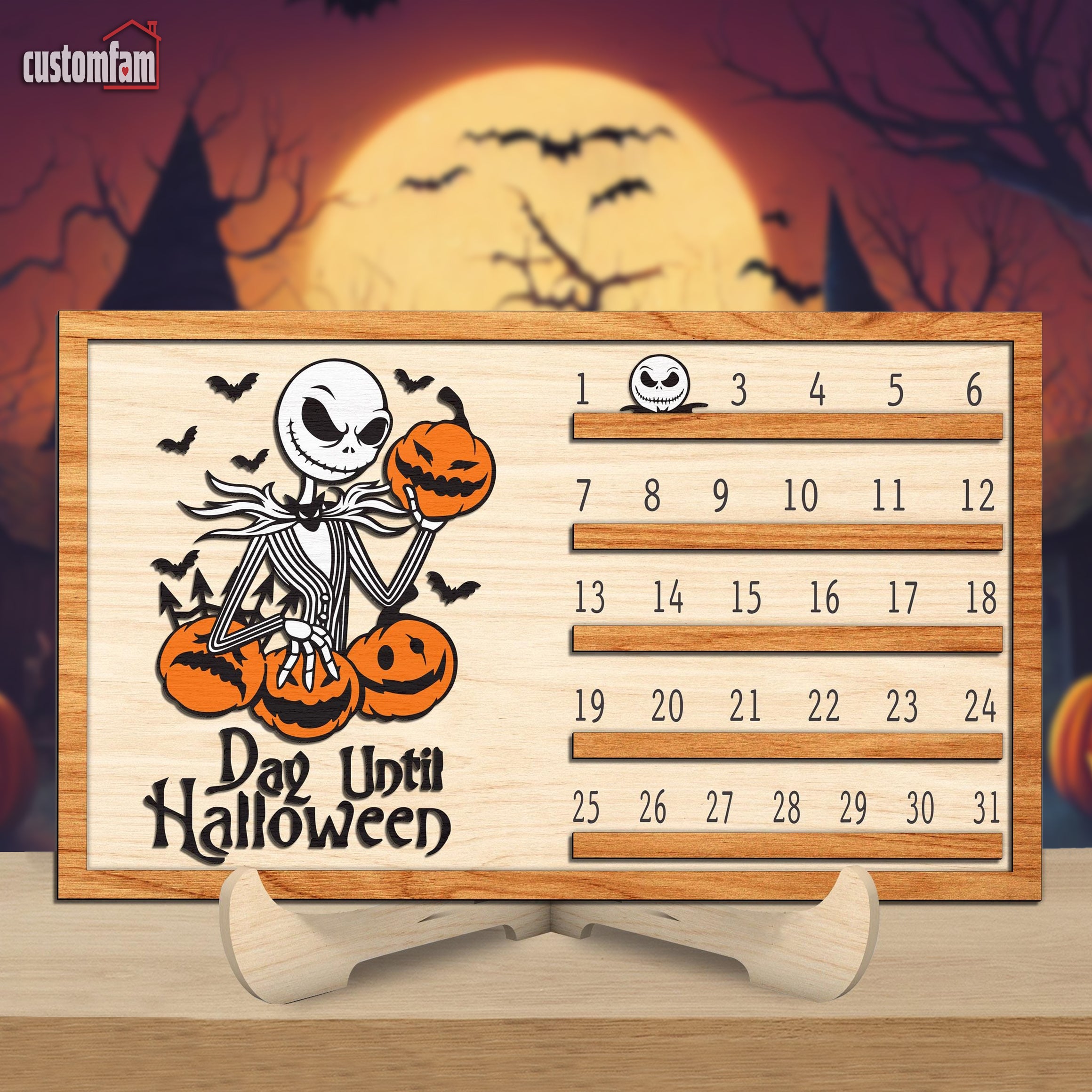 Day Until Halloween Countdown Sign, The Nightmare Before Christmas, Countdown Halloween