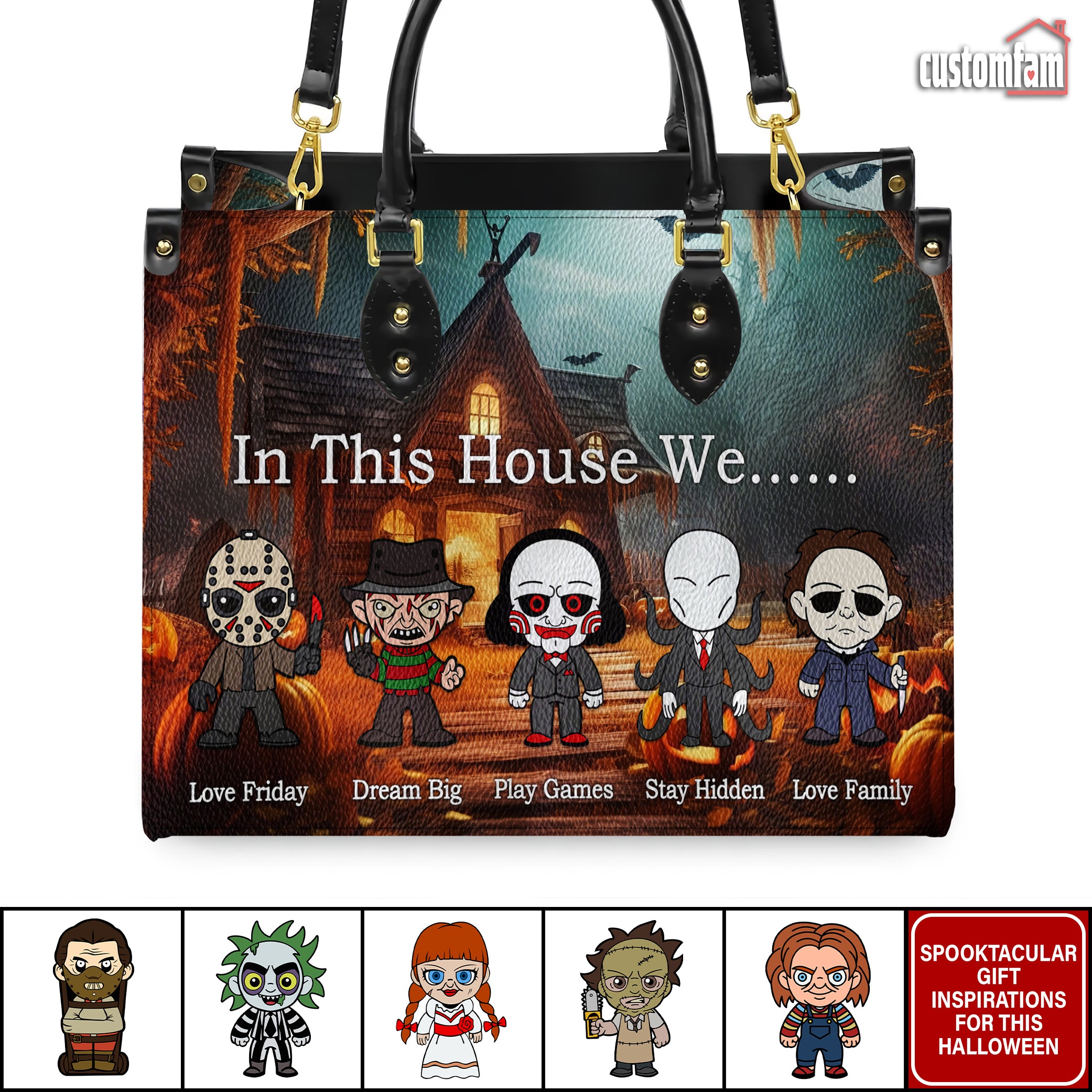 In This House We Horror Movie Purse, Spooky Halloween Gift