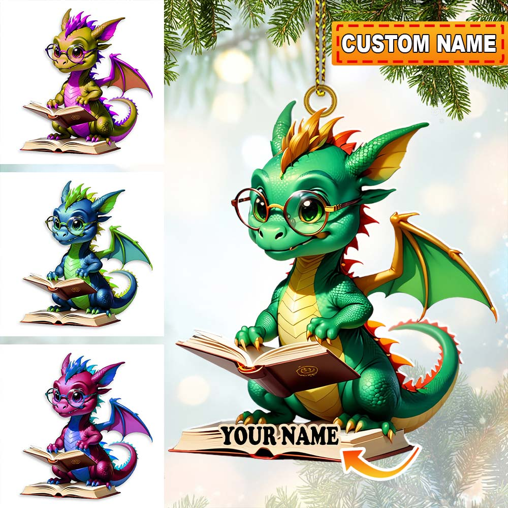 Cute Dragon Ornament, Custom Dragon Ornament, Christmas Gift For Dragon Lovers