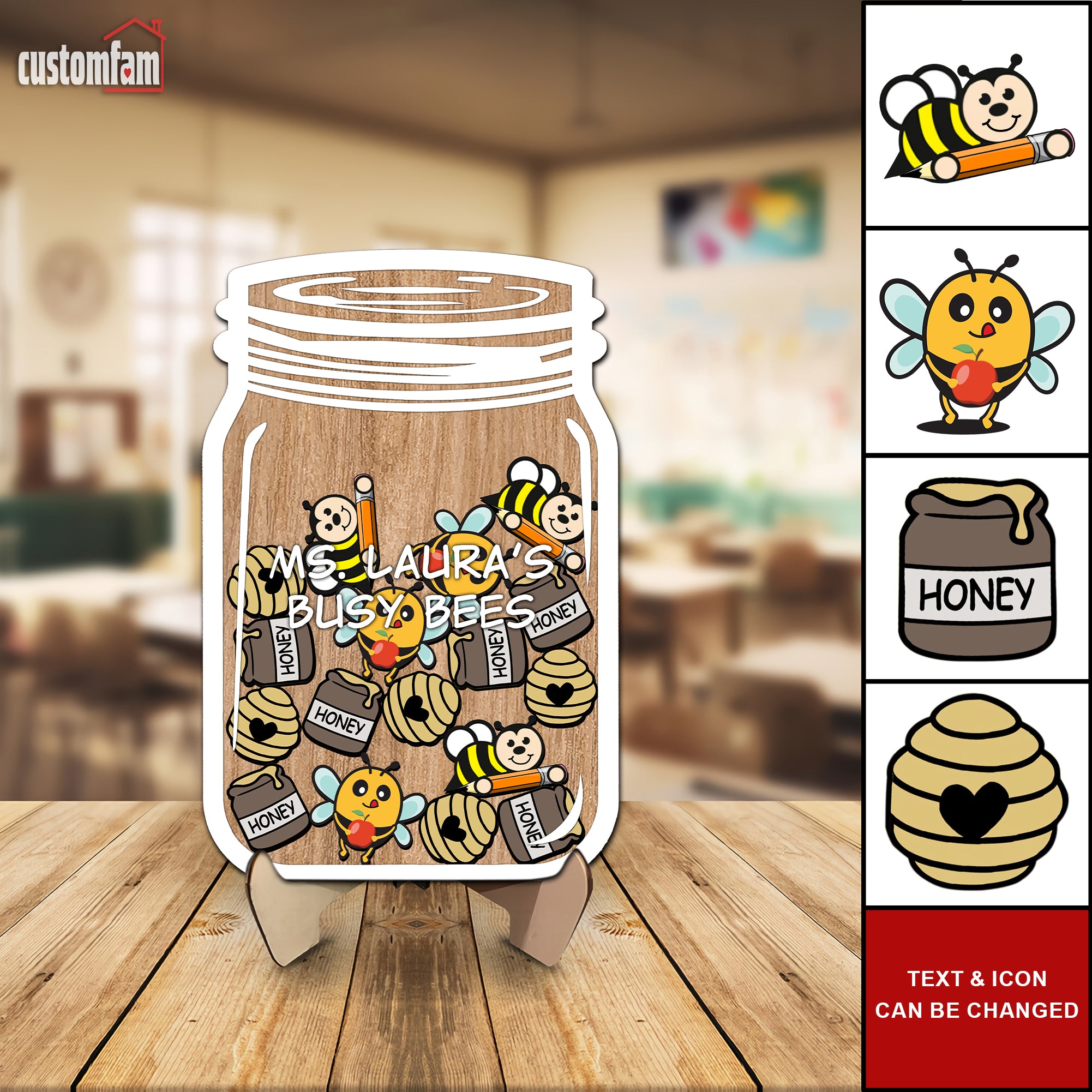 Busy Bees Personalized Reward Jar With Tokens, Gifts for Kids, Back To School Gift