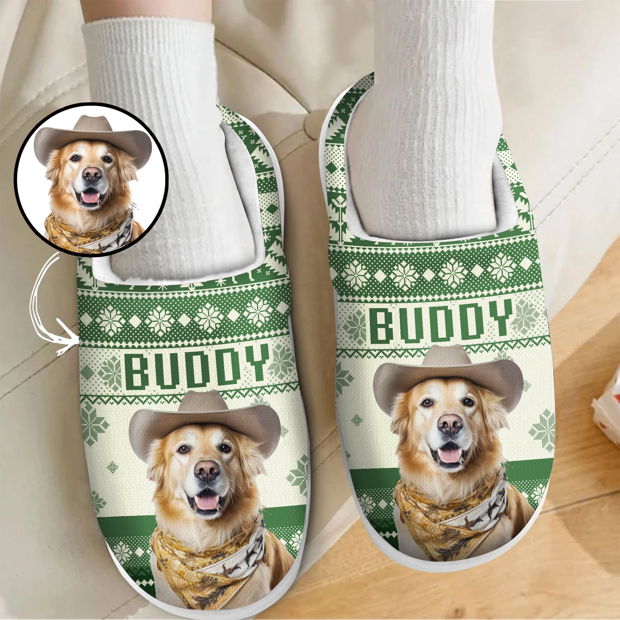 Custom Photo Dog Slippers, Christmas Gifts For Dog Lovers, Gifts For Pet Owners