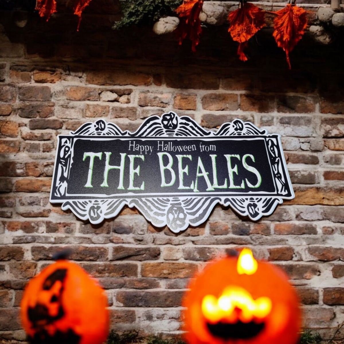 Personalized Halloween Wood Sign, Family Sign, Beetle Halloween Decor