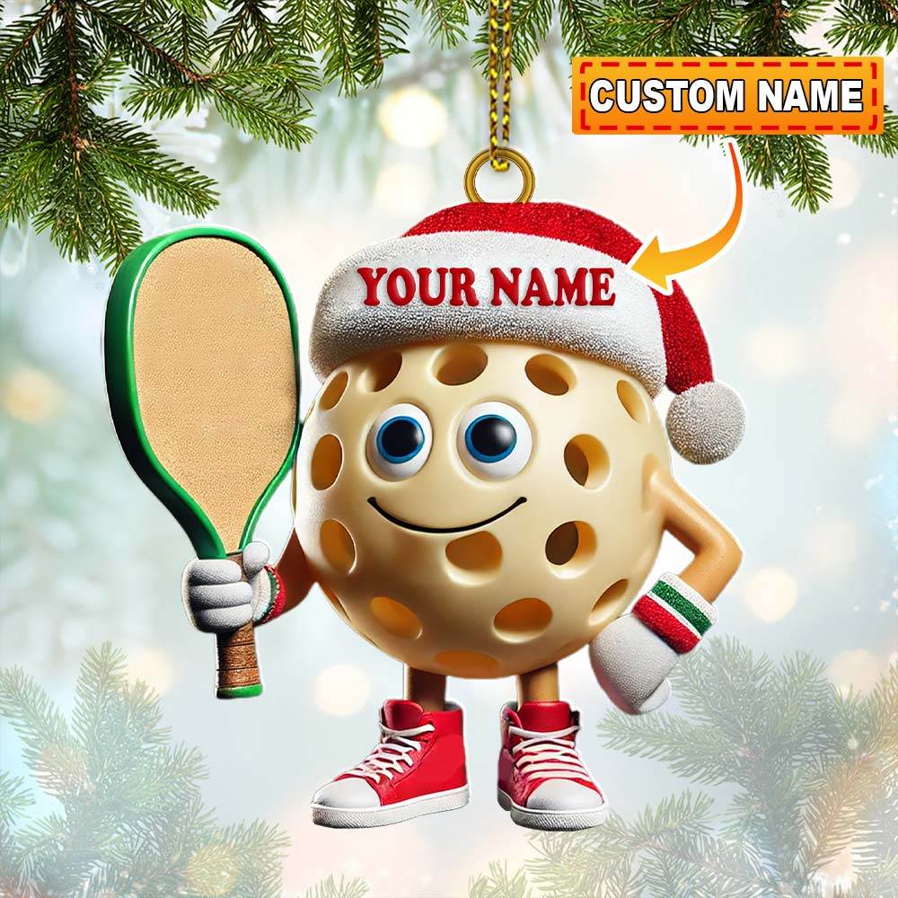 Custom Name Pickleball Ornament, Pickleball Ornaments, Pickleball Lover Christmas Gift