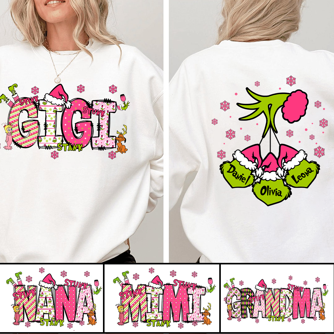 Gigi Kids Nick Name Christmas Sweatshirt, Custom Kids Family Sweatshirt, Christmas Gift For Grandma