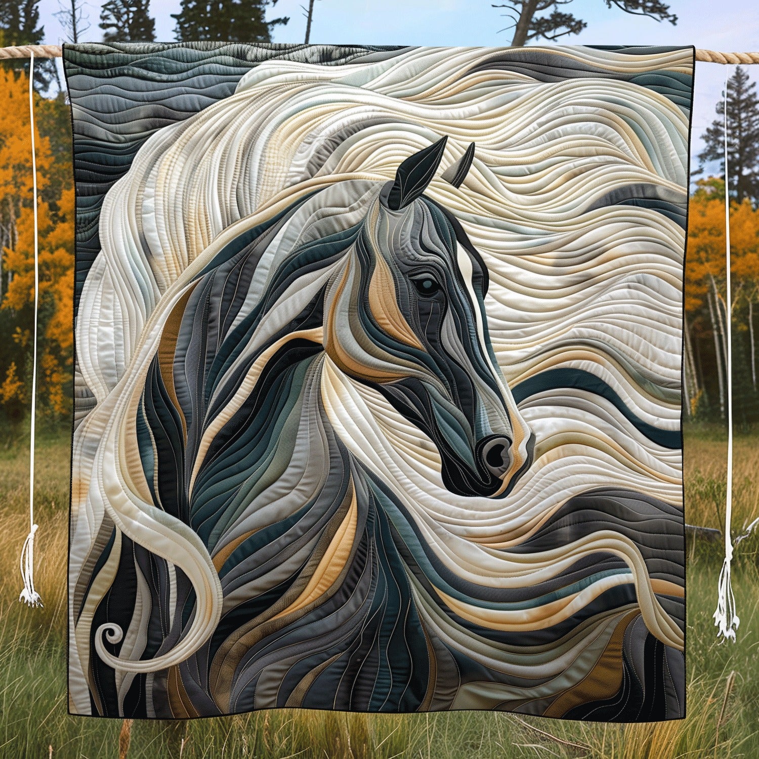 Horse Grace Art Blanket, Fleece Blanket, Bedroom Decor