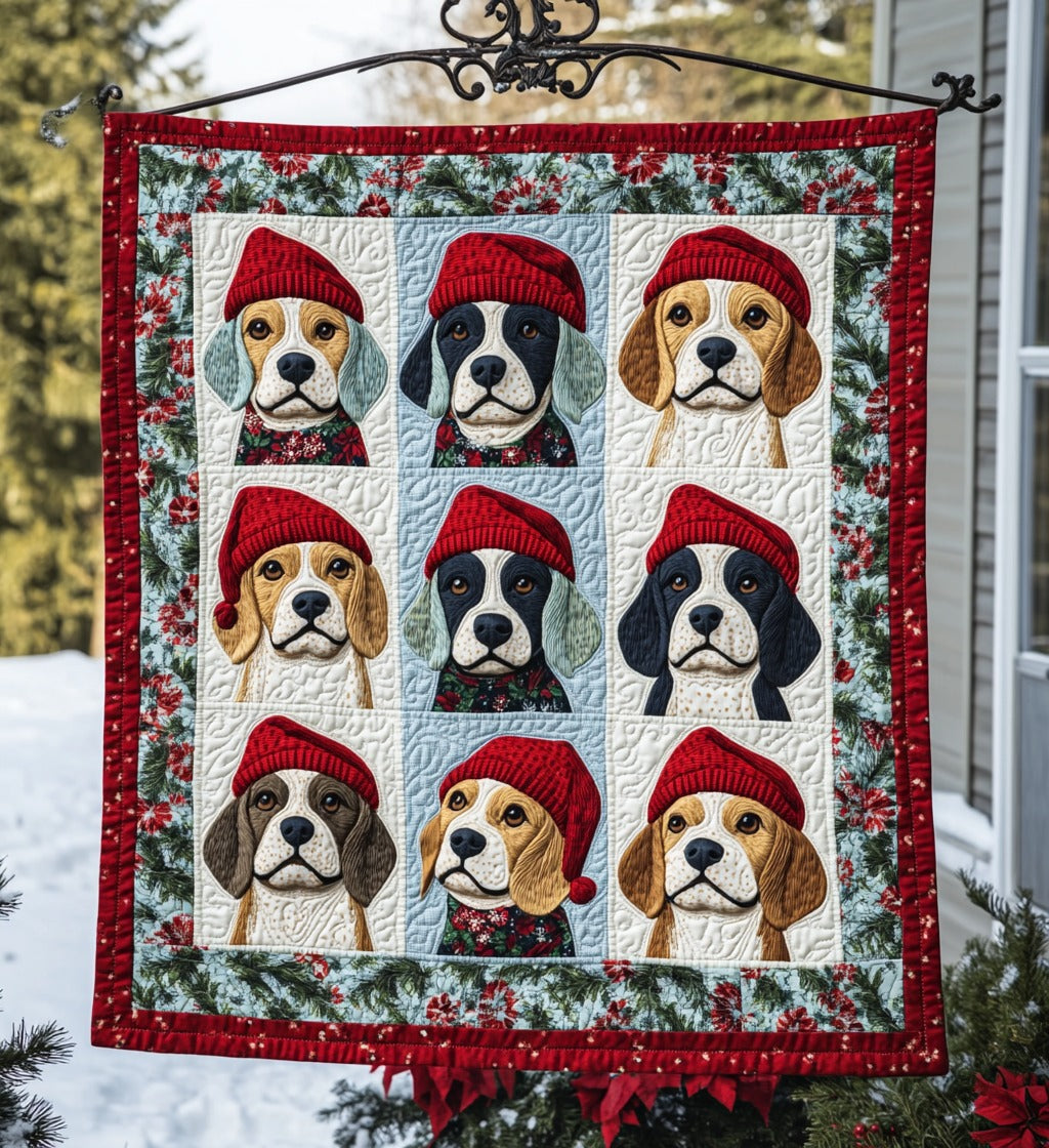 Beagle Christmas Blanket, Bedroom Decor, Gift For Dog Lovers