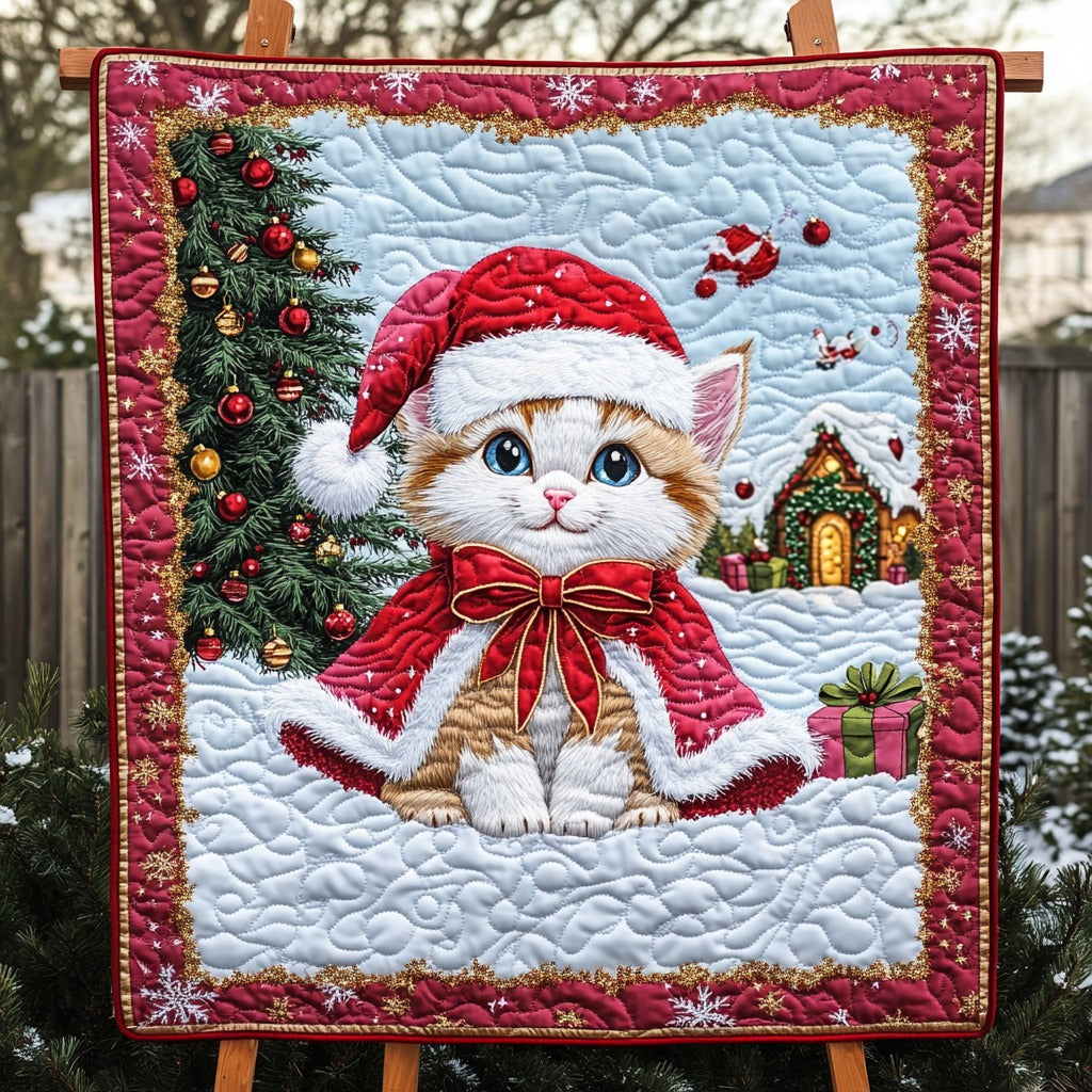 Kitten Christmas Blanket, Bedroom Decor, Gift For Cat Lovers