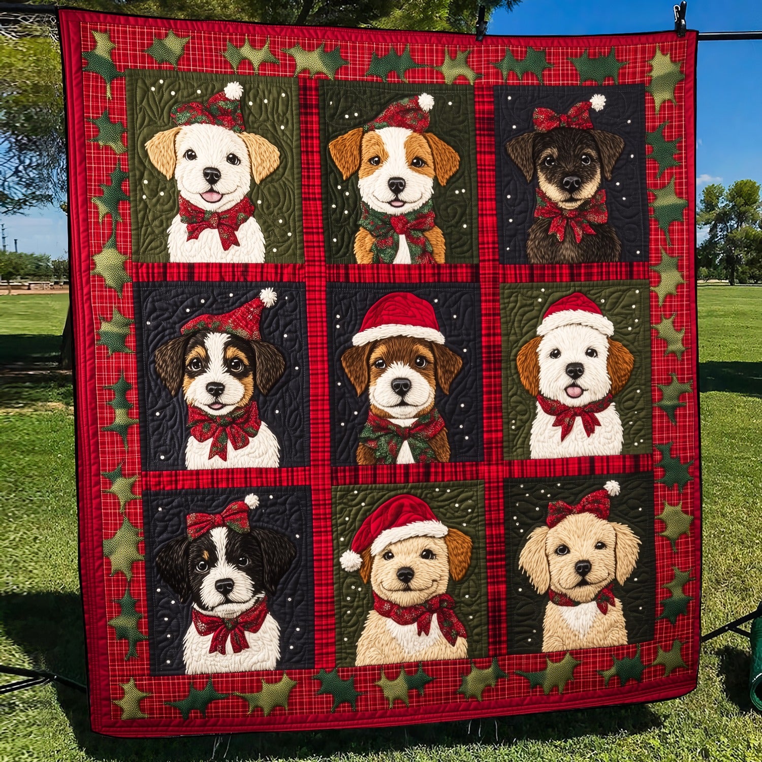 Merry Christmas Puppy Blanket, Bedroom Decor, Gift For Dog Lovers