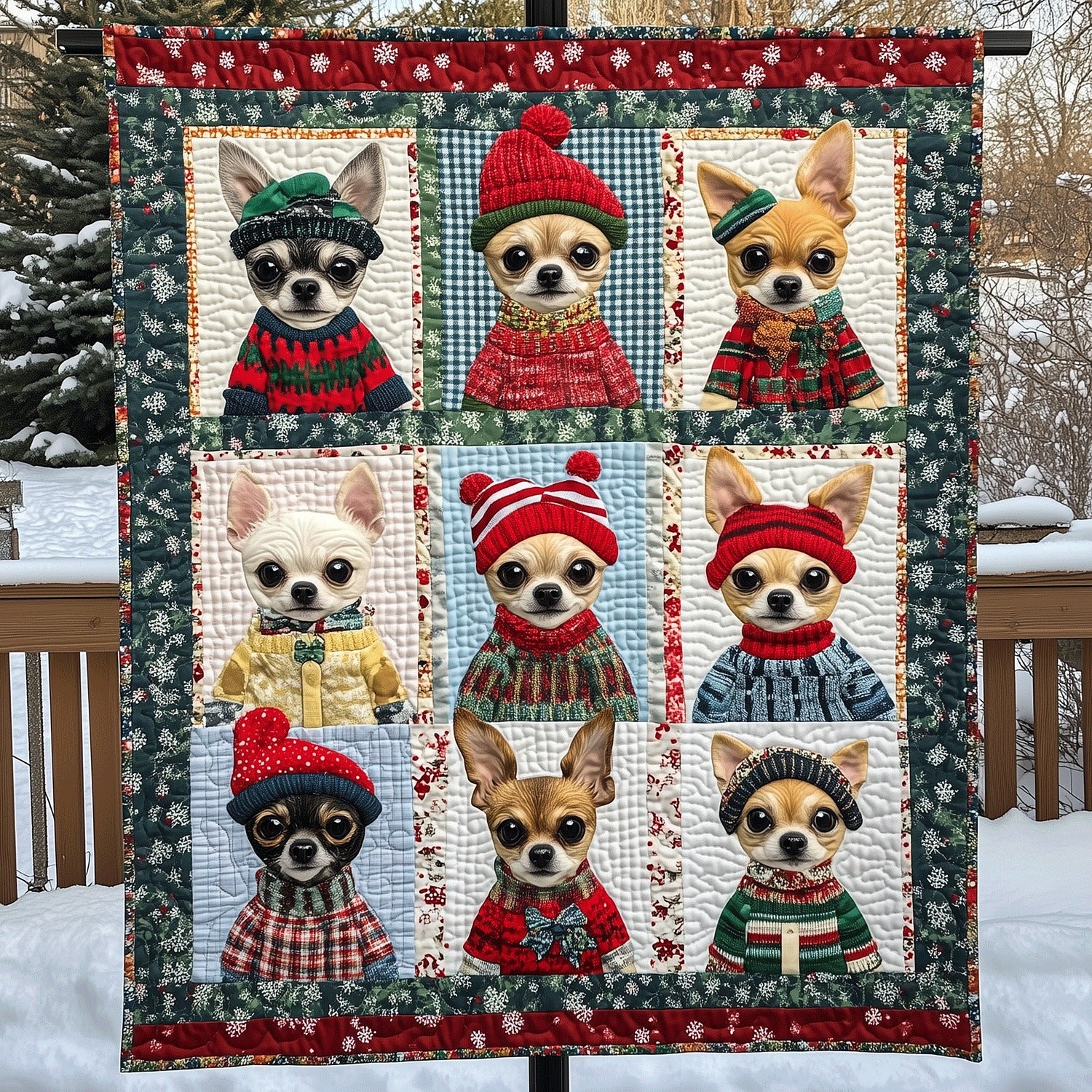 Christmas Chihuahua Blanket, Bedroom Decor, Gift For Dog Lovers