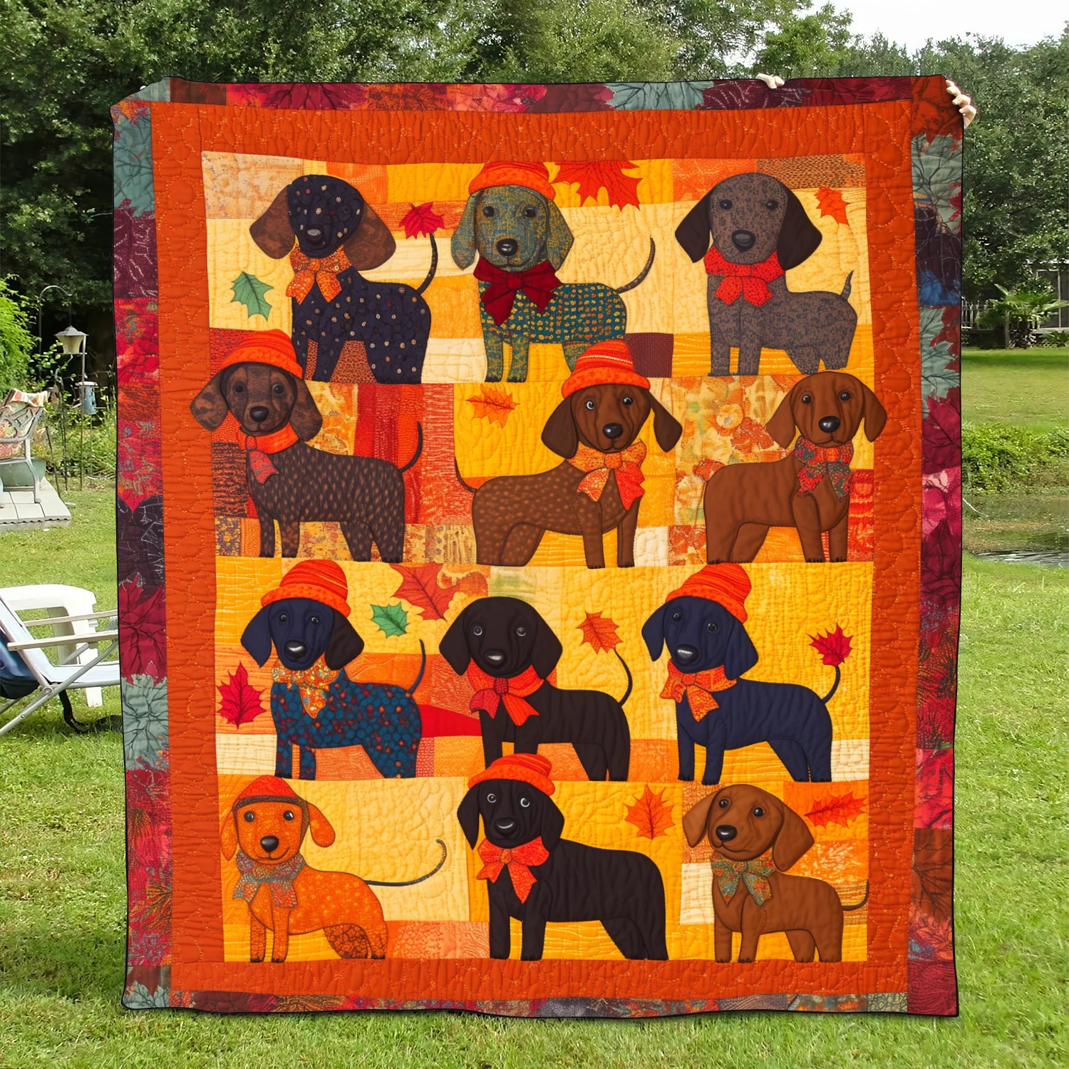 Cute Dachshund Art Blanket, Bedroom Decor, Gift For Dog Lovers