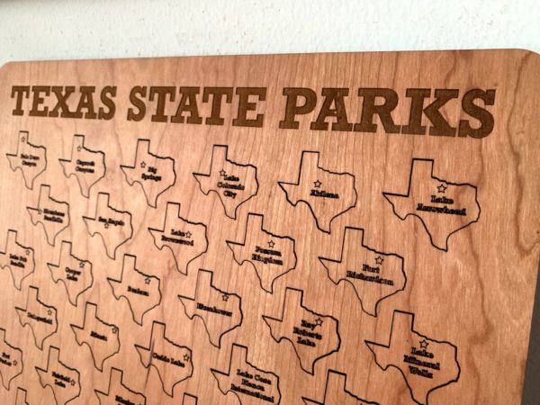 Texas State Parks Tracker, Gift For Nature Lover, Wooden Tracker