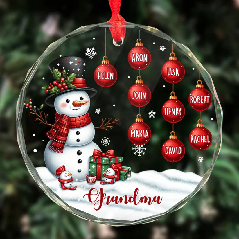 To The Best Grandmother In The World Glass Ornament, Personalized Christmas Gift