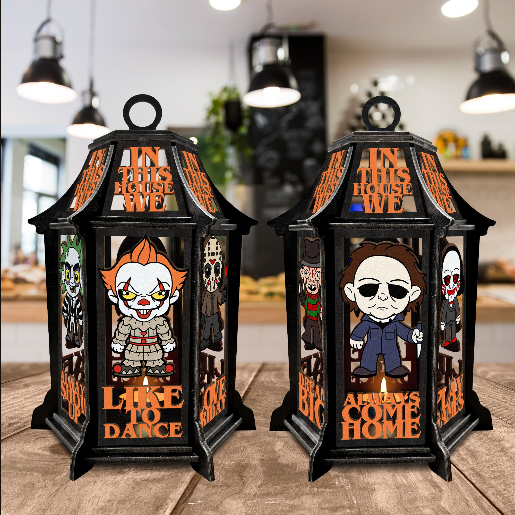 Horror Movie Characters Candle Lamp, Halloween Lantern Boxes, Halloween Gift